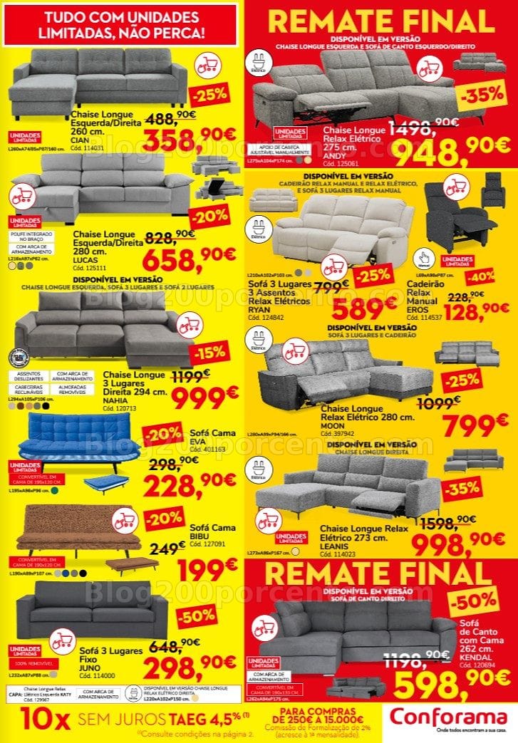 Antevisão Folheto CONFORAMA Saldos Remate Final Promoções de 16 a 29 julho